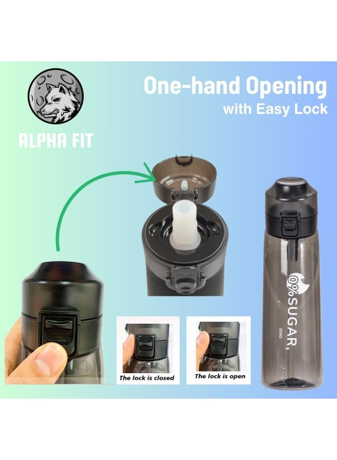 ألفا فت زجاجة ماء Alpha Fit سعة 650 مل (22 أونصة) مع 7 كبسولات عطرية – مادة Tritan خالية من BPA، مانعة للتسرب مع حزام، متوافقة مع كبسولات Air Up للأطفال والمراهقين - Image 5